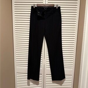 Black Pinstripe Women's Flare Pants